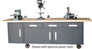 Power Tools Mobile Workbench - Shown with optional power tools